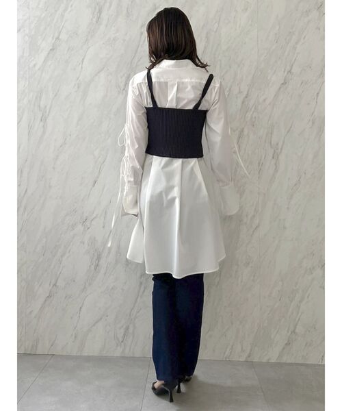 dazzlin（ダズリン）の「ダブルジップニットビスチェ（キャミソール・レディース・ブラック/オフホワイト/オレンジ・FREE）」の5枚目の写真