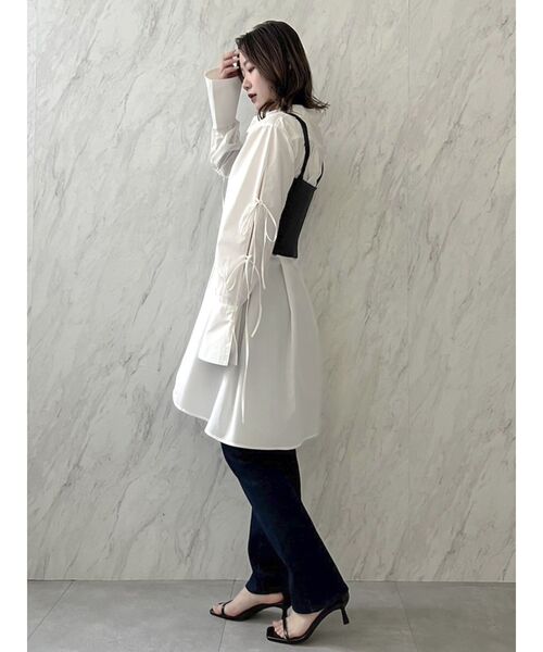 dazzlin（ダズリン）の「ダブルジップニットビスチェ（キャミソール・レディース・ブラック/オフホワイト/オレンジ・FREE）」の4枚目の写真