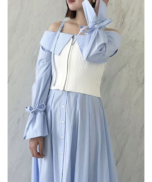 dazzlin（ダズリン）の「ダブルジップニットビスチェ（キャミソール・レディース・ブラック/オフホワイト/オレンジ・FREE）」の22枚目の写真