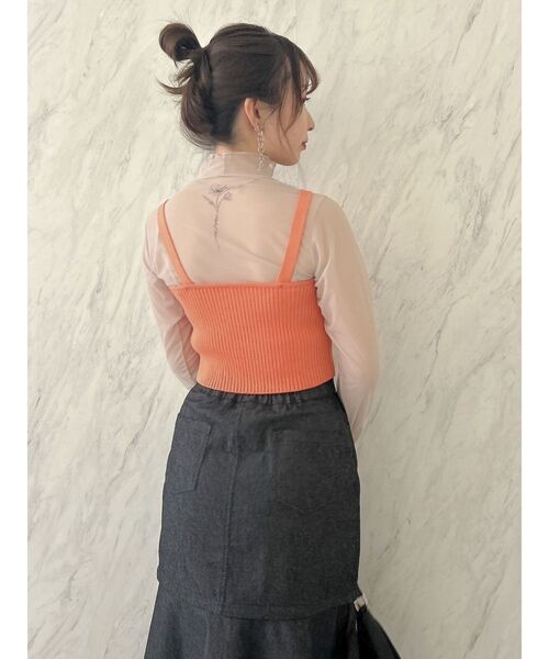 dazzlin（ダズリン）の「ダブルジップニットビスチェ（キャミソール・レディース・ブラック/オフホワイト/オレンジ・FREE）」の16枚目の写真