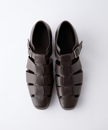 CALLNE（カルネ）の「【CALLNE】Real Leather Squaretoe Gluca Heelsandal / 本革スクエアトゥグルカヒールサンダル（サンダル）」