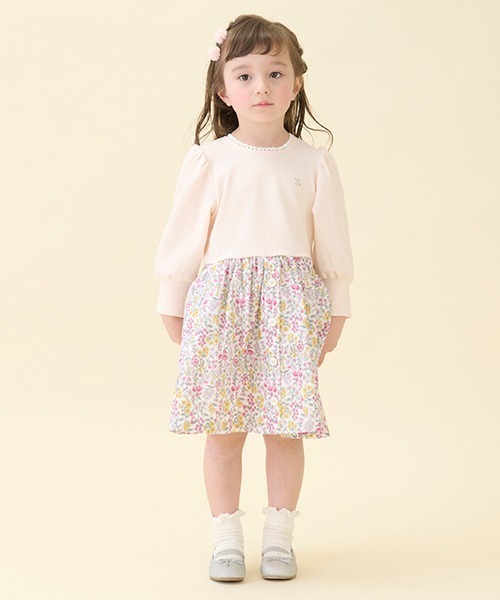 セール】【リンク】布帛ドッキングワンピース(キッズ