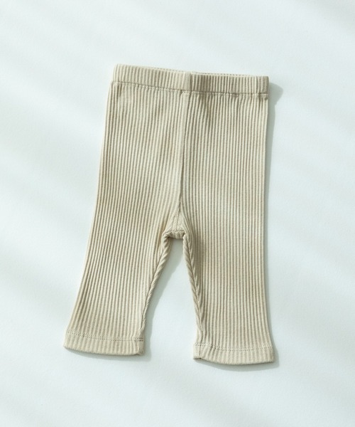 pairmanon（ペアマノン）の「無地 花柄 7分丈 リラックスリブレギンス（レギンス/スパッツ・キッズ・ブルー系その他/パープル/ホワイト系その他/ピンク/テラコッタ/アイボリー/ブラック/イエロー系その他/ライトベージュ/グレイッシュベージュ/ライトイエロー/モカ/ブルー/ピンク系その他/ブラック系その他2/ライトピンク/ブルー系その他2/ブラック系その他/ホワイト系その他2/オレンジ系その他/ブラウン/グリーン系その他/ベージュ・100/110/120/130/140/150/80/90/70）」の11枚目の写真