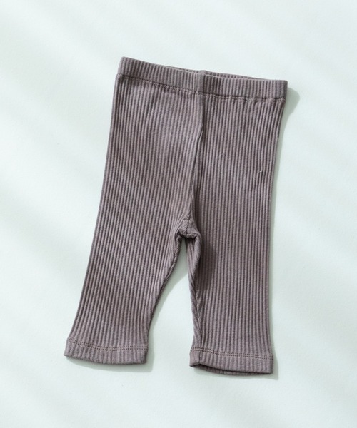 pairmanon（ペアマノン）の「無地 花柄 7分丈 リラックスリブレギンス（レギンス/スパッツ・キッズ・ブルー系その他/パープル/ホワイト系その他/ピンク/テラコッタ/アイボリー/ブラック/イエロー系その他/ライトベージュ/グレイッシュベージュ/ライトイエロー/モカ/ブルー/ピンク系その他/ブラック系その他2/ライトピンク/ブルー系その他2/ブラック系その他/ホワイト系その他2/オレンジ系その他/ブラウン/グリーン系その他/ベージュ・100/110/120/130/140/150/80/90/70）」の8枚目の写真