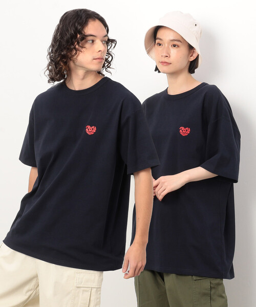セール】ハートロゴプリント ロング丈半袖Tシャツ（Tシャツ