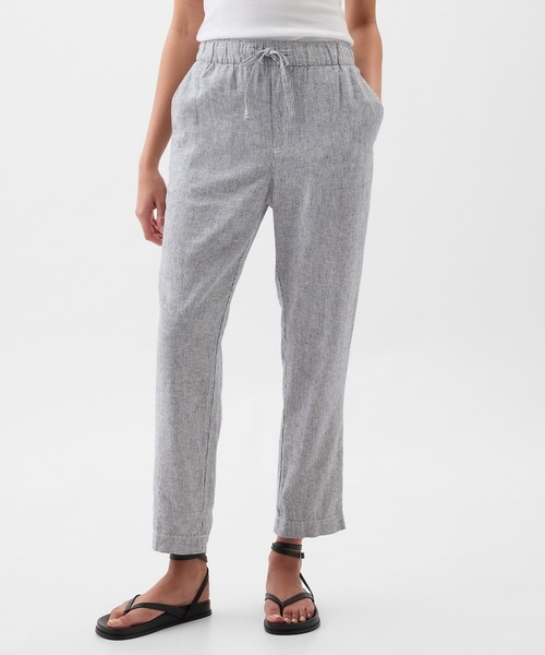 GAP(ギャップ)の「ミッドライズ リネン混 ストライプイージーパンツ(その他パンツ・レディース・ネイビー/ブラック・XS/XXS/L/S/M)」の2枚目の写真