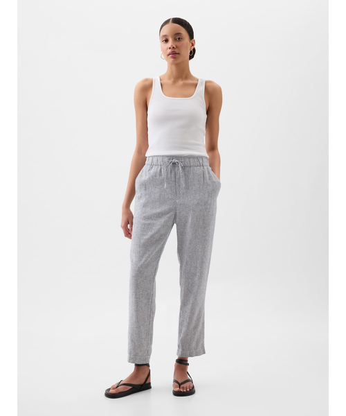 GAP(ギャップ)の「ミッドライズ リネン混 ストライプイージーパンツ(その他パンツ・レディース・ネイビー/ブラック・XS/XXS/L/S/M)」の7枚目の写真