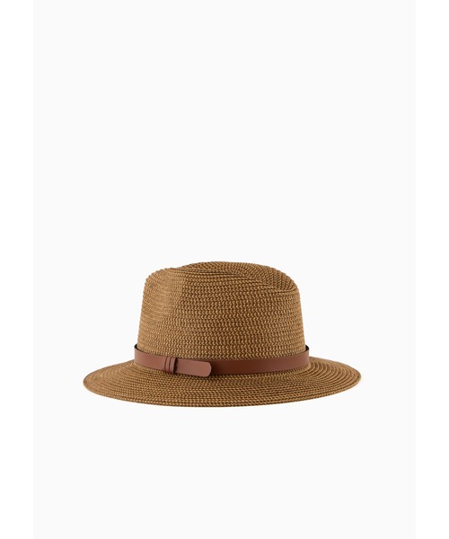 EMPORIO ARMANI（エンポリオアルマーニ）の「【エンポリオ アルマーニ】ツートンウーブンハット ペーパーヤーン（ハット・レディース・ブラウン/ブラック・57/58cm）」の3枚目の写真