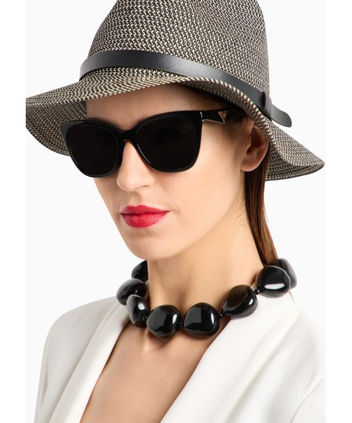 EMPORIO ARMANI（エンポリオアルマーニ）の「【エンポリオ アルマーニ】ツートンウーブンハット ペーパーヤーン（ハット・レディース・ブラウン/ブラック・57/58cm）」の6枚目の写真