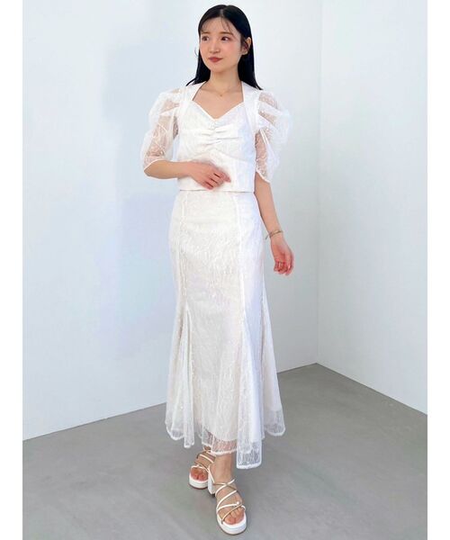 MERCURYDUO（マーキュリーデュオ）の「バイカラーワンポイントパールストラップヒールサンダル（サンダル・レディース・オフホワイト/ブラック・36/38）」の8枚目の写真