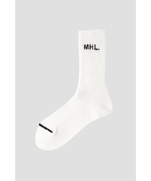 MHL.(エムエイチエル)の「MHL SPORT SOCK(ソックス/靴下・レディース・ホワイト/チャコール/オリーブ・FREE)」の1枚目の写真