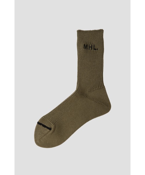 MHL.(エムエイチエル)の「MHL SPORT SOCK(ソックス/靴下・レディース・ホワイト/チャコール/オリーブ・FREE)」の3枚目の写真
