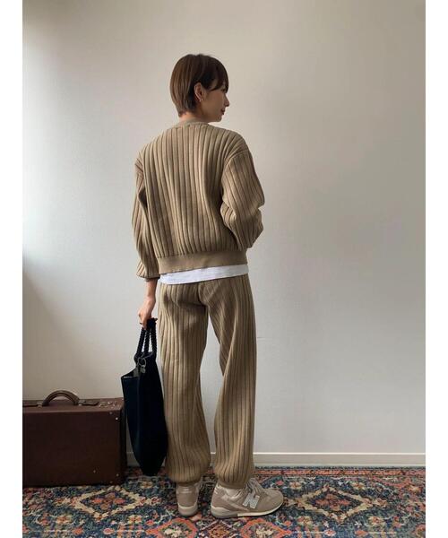 Green　Parks（グリーンパークス）の「リブニットプルオーバー（ニット/セーター・レディース・カーキ/ネイビー/ベージュ・FREE）」の7枚目の写真