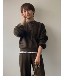 リブニットプルオーバー