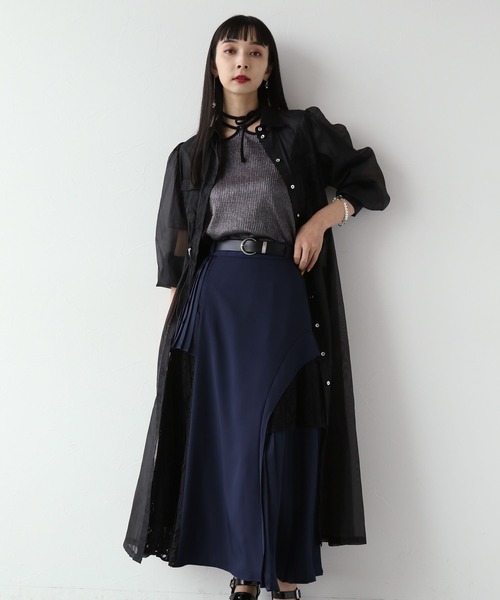 HARE(ハレ)の「シアーポケットドロストワンピース(HARE)(ワンピース・レディース・ライトグレー/ブラック・FREE)」の11枚目の写真