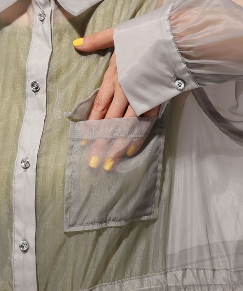 HARE(ハレ)の「シアーポケットドロストワンピース(HARE)(ワンピース・レディース・ライトグレー/ブラック・FREE)」の19枚目の写真