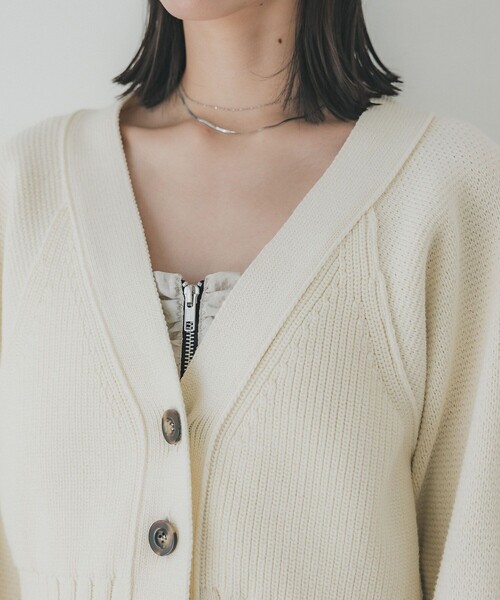 PUBLIC TOKYO(パブリックトウキョウ)の「スイッチパターンニットカーディガン/ショートニット(カーディガン/ボレロ・レディース・ホワイト/ブラック/ライム・FREE)」の19枚目の写真