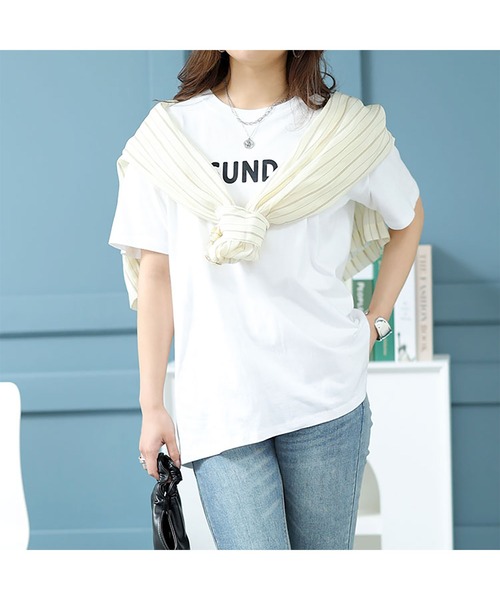 GOLDJAPAN（ゴールドジャパン）の「ロゴTシャツ【大きいサイズ対応】（Tシャツ/カットソー・レディース・ホワイト・LL/3L）」の9枚目の写真