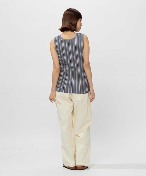 BACK NUMBER(バックナンバー)の「【BACK NUMBER】ニットリブタンクトップ(タンクトップ・レディース・ブラック/ホワイト×カーキブラウン/ホワイト×グリーン/オフホワイト/ブラック×ブルー/ベージュ・XL/S/M/L)」の21枚目の写真