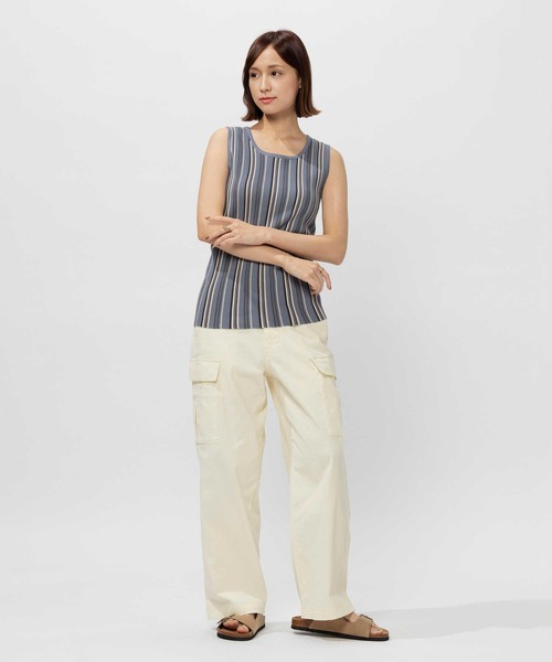 BACK NUMBER(バックナンバー)の「【BACK NUMBER】ニットリブタンクトップ(タンクトップ・レディース・ブラック/ホワイト×カーキブラウン/ホワイト×グリーン/オフホワイト/ブラック×ブルー/ベージュ・XL/S/M/L)」の20枚目の写真