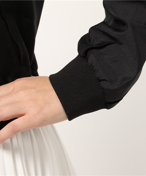 earth music&ecology（アースミュージックアンドエコロジー）の「ピコレースショートブルゾン（ブルゾン・レディース・ブラック/アイボリー/ピンクベージュ・MEDIUM/SMALL）」の8枚目の写真