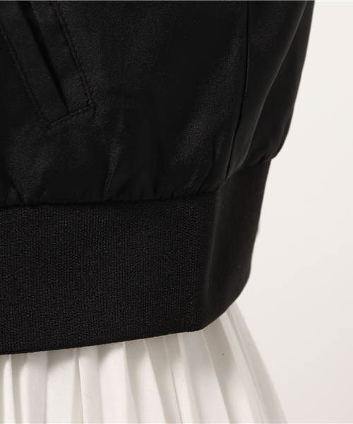 earth music&ecology（アースミュージックアンドエコロジー）の「ピコレースショートブルゾン（ブルゾン・レディース・ブラック/アイボリー/ピンクベージュ・MEDIUM/SMALL）」の12枚目の写真