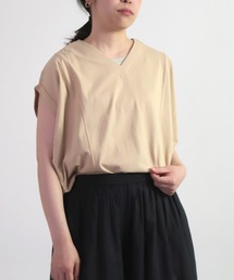 OWLEYE by domingo（アウルアイ バイドミンゴ）の「[ OWLEYE by domingo / アウルアイ ] ベーシック天竺　袖デザインプルオーバートップス（Tシャツ/カットソー）」