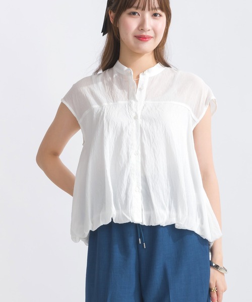 PICCIN（ピッチン）の「【WEB限定】裾バルーンフレンチスリーブブラウス（シャツ/ブラウス・レディース・オフホワイト/ブラック・M）」の13枚目の写真