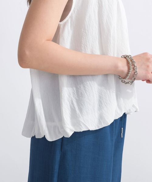 PICCIN（ピッチン）の「【WEB限定】裾バルーンフレンチスリーブブラウス（シャツ/ブラウス・レディース・オフホワイト/ブラック・M）」の15枚目の写真