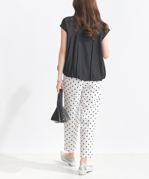 PICCIN（ピッチン）の「【WEB限定】裾バルーンフレンチスリーブブラウス（シャツ/ブラウス・レディース・オフホワイト/ブラック・M）」の8枚目の写真