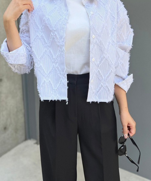 MODE ROBE（モードローブ）の「タックワイドパンツ（スラックス・レディース・ベージュ/アイボリー/ブラック・S/M/L）」の19枚目の写真