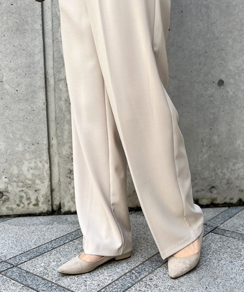 MODE ROBE（モードローブ）の「タックワイドパンツ（スラックス・レディース・ベージュ/アイボリー/ブラック・S/M/L）」の12枚目の写真