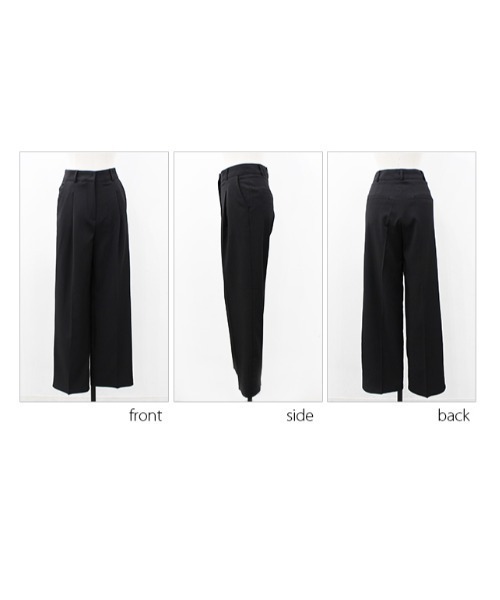 MODE ROBE（モードローブ）の「タックワイドパンツ（スラックス・レディース・ベージュ/アイボリー/ブラック・S/M/L）」の11枚目の写真