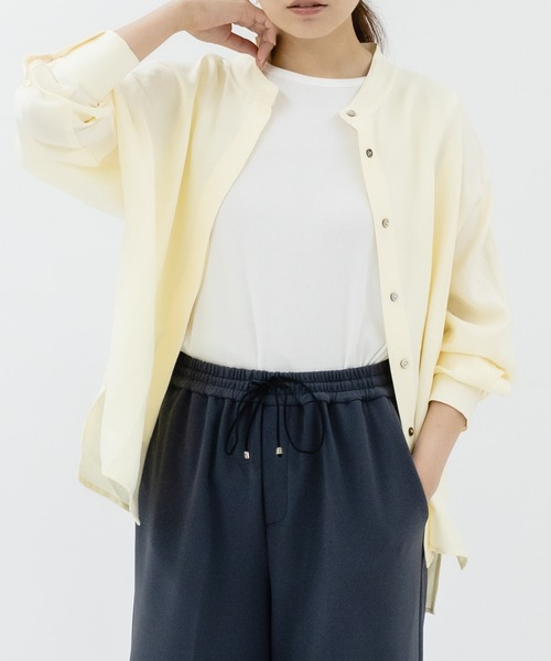 ブラウス シャツ 「meeny miny」「UV」ヨガインストラクター監修　美痩着る日焼け止めラフシャツ レディース meeny miny（ミーニーマイニー）の「【meeny miny】ヨガ