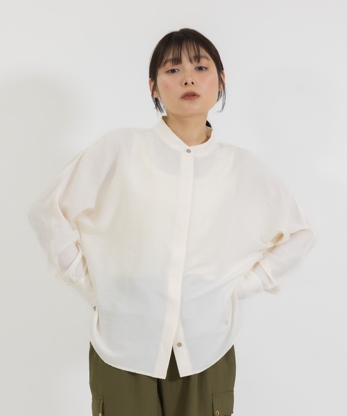 ブラウス シャツ 「meeny miny」「UV」ヨガインストラクター監修　美痩着る日焼け止めラフシャツ レディース meeny miny（ミーニーマイニー）の「【meeny miny】ヨガ