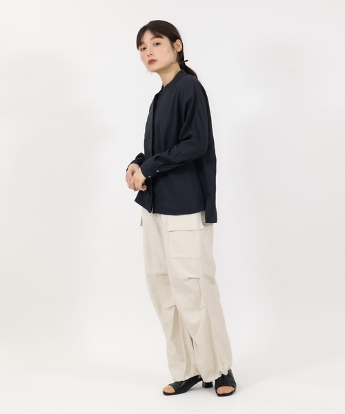 ブラウス シャツ 「meeny miny」「UV」ヨガインストラクター監修　美痩着る日焼け止めラフシャツ レディース meeny miny（ミーニーマイニー）の「【meeny miny】ヨガ