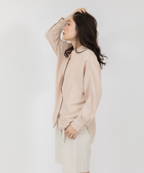 ブラウス シャツ 「meeny miny」「UV」ヨガインストラクター監修　美痩着る日焼け止めラフシャツ レディース meeny miny（ミーニーマイニー）の「【meeny miny】ヨガ