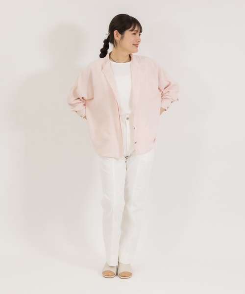 ブラウス シャツ 「meeny miny」「UV」ヨガインストラクター監修　美痩着る日焼け止めラフシャツ レディース meeny miny（ミーニーマイニー）の「【meeny miny】ヨガ
