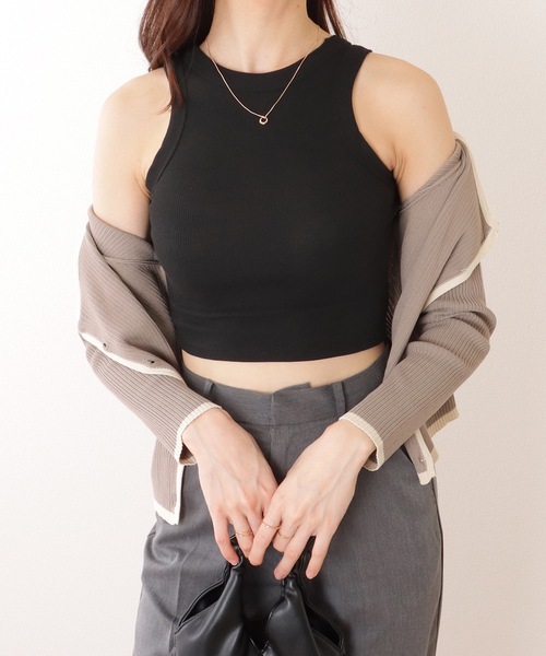 Lace Ladies(レースレディース)の「クルーネック コンパクト ノースリーブトップス(タンクトップ・レディース・ライトグレー/ブラック/ホワイト/ダークグレー・M/XL)」の6枚目の写真