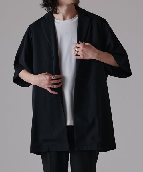 Lui's（ルイス）の「ウォッシャブルBIG ハーフスリーブジャケット（テーラードジャケット・メンズ・ライトグレー/ブラック・FREE）」の20枚目の写真