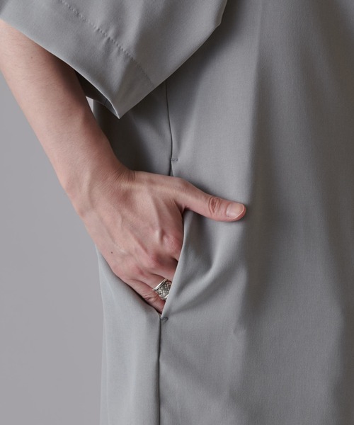 Lui's（ルイス）の「ウォッシャブルBIG ハーフスリーブジャケット（テーラードジャケット・メンズ・ライトグレー/ブラック・FREE）」の19枚目の写真