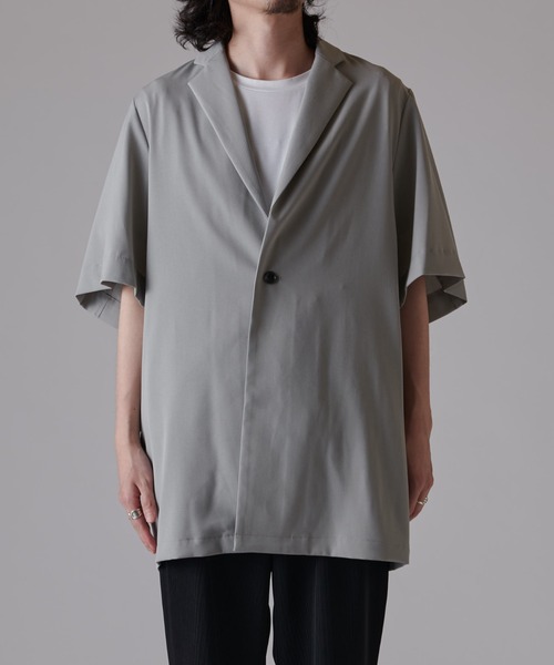 Lui's（ルイス）の「ウォッシャブルBIG ハーフスリーブジャケット（テーラードジャケット・メンズ・ライトグレー/ブラック・FREE）」の15枚目の写真