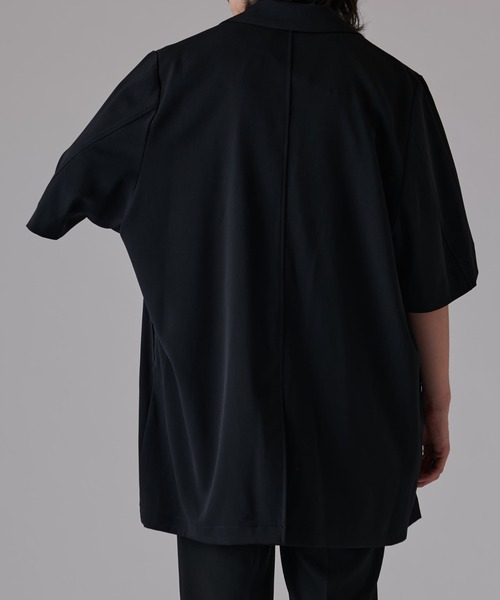 Lui's（ルイス）の「ウォッシャブルBIG ハーフスリーブジャケット（テーラードジャケット・メンズ・ライトグレー/ブラック・FREE）」の5枚目の写真