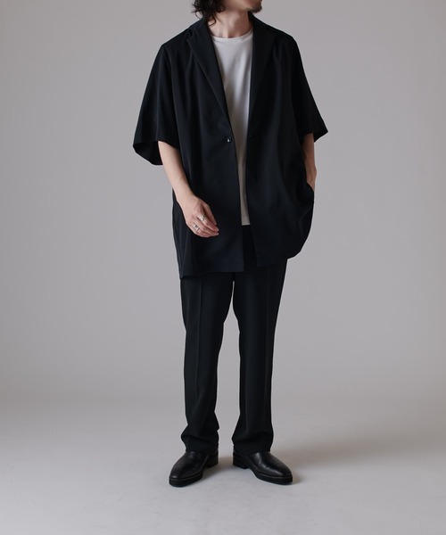 Lui's（ルイス）の「ウォッシャブルBIG ハーフスリーブジャケット（テーラードジャケット・メンズ・ライトグレー/ブラック・FREE）」の6枚目の写真