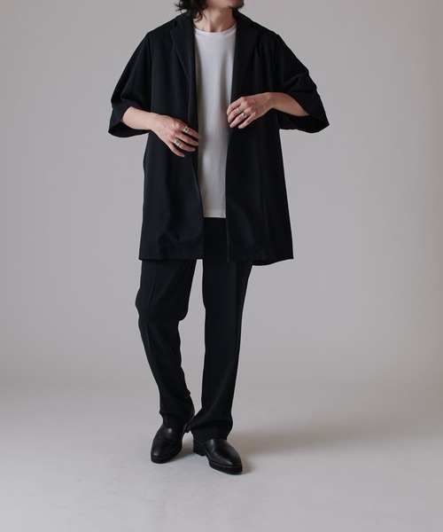 Lui's（ルイス）の「ウォッシャブルBIG ハーフスリーブジャケット（テーラードジャケット・メンズ・ライトグレー/ブラック・FREE）」の7枚目の写真