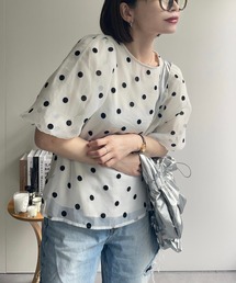 ap retro | ドットバルーンスリーブブラウス / シアーブラウス / 半袖(シャツ/ブラウス)