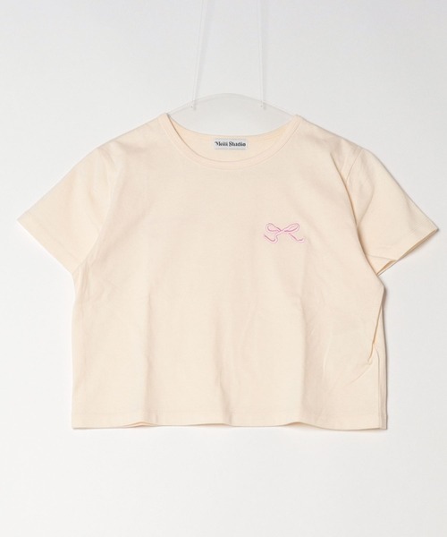 WEGO(ウィゴー)の「WEGO/リボン刺繍Tシャツ(Tシャツ/カットソー・レディース・イエロー/ネイビー/ホワイト・FREE)」の12枚目の写真