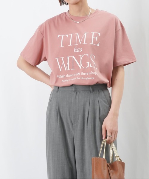 LUCA/LADY LUCK LUCA(ルカ/レディラックルカ)の「LC/LLL 華奢ロゴTシャツ(Tシャツ/カットソー・レディース・オフホワイト/ブラック/ピンク・FREE)」の8枚目の写真