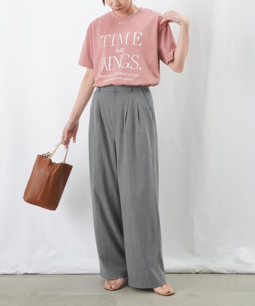 LUCA/LADY LUCK LUCA(ルカ/レディラックルカ)の「LC/LLL 華奢ロゴTシャツ(Tシャツ/カットソー・レディース・オフホワイト/ブラック/ピンク・FREE)」の11枚目の写真