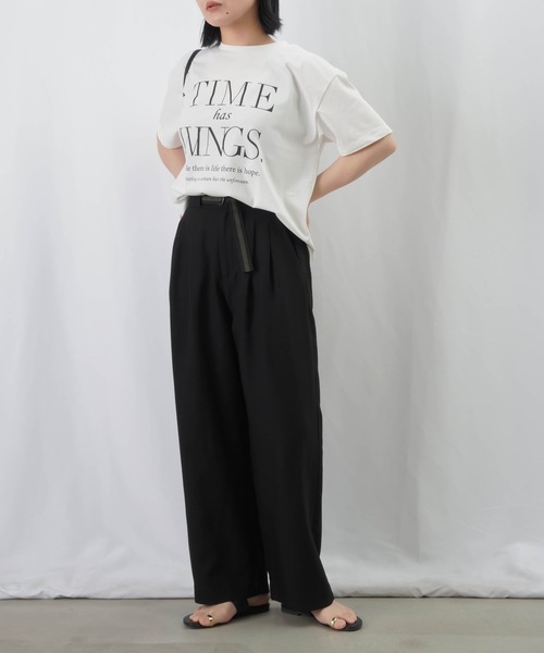 LUCA/LADY LUCK LUCA(ルカ/レディラックルカ)の「LC/LLL 華奢ロゴTシャツ(Tシャツ/カットソー・レディース・オフホワイト/ブラック/ピンク・FREE)」の16枚目の写真